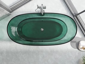 Mexen Pure wanna wolnostojąca transparentna 170 x 80 cm, teal, korek chrom - 58071708011