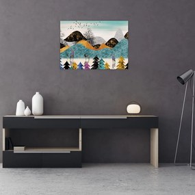 Obraz na szkle graficzny z jeleniem (70x50 cm)