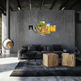 Obraz - Rodzina żyraf (125x70 cm)