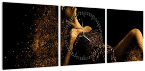 Obraz - Kobieta ze złota (z zegarem) (90x30 cm)