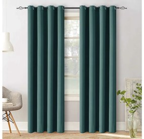 Zasłona zaciemniająca VELVET 140x250 cm, turkusowa Zawieszanie: Taśma z wiązaniami