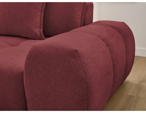 Bordowy rozkładany/ze schowkiem narożnik z tkaniny szenilowej (lewostronny/z szezlongiem) Everest – Bobochic Paris