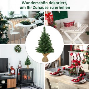 HOMCOM Mini Choinka ze sztucznym śniegiem, 60 cm wysokości, ze stojakiem cementowym, Kolorowa