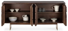 Brązowa komoda z litego drewna mango 165x76x40 cm Trisha – MOME