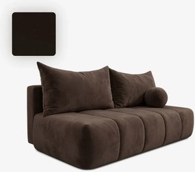 Sofa z Funkcją Spania SARIA Brązowa Welurowa Nowoczesna