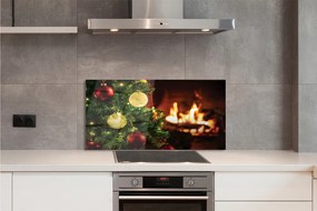 Szklany Panel Bombki nad Kominkiem