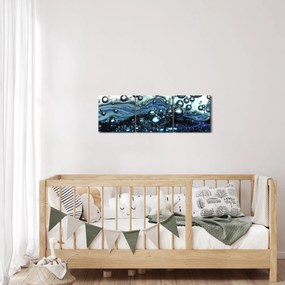 Obraz bąbelków (z zegarem) (90x30 cm)