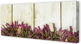 Fotoobraz na płótnie Fioletowe Kwiaty na Deskach