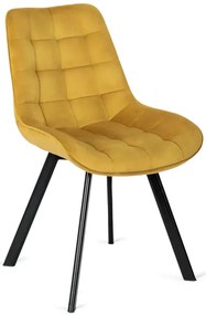 Musztardowe nowoczesne krzesło tapicerowane A7-K51