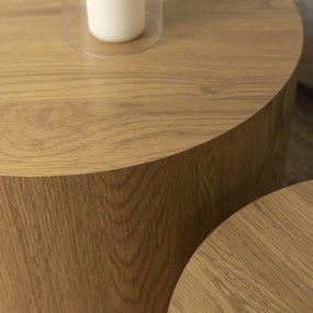 Zestaw Stolików Kawowych LEILA 38 cm/48 cm Dąb Naturalny Skandynawski Loft