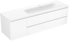 Mexen Orio szafka łazienkowa 160 cm z umywalką Vela prawą, 2S, 1D, biała mat - 91A13-16047-3-BBFFFF01-W23P01