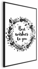 Plakat Best wishes 21x30 cm z ramą czarną bez marginesu ARTGEIST B