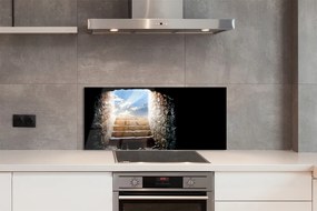 Panel szklany do Kuchni Schody w Blasku Słońca