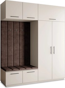 Masseno Garderoba REMA 200/240/60 cm Nowoczesna Szafa do Przedpokoju Kaszmir, MONOLITH 29 (Brązowy)