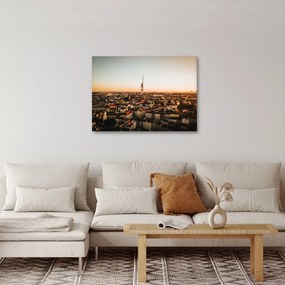 Obraz zachodu słońca nad Žižkov (70x50 cm)