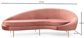 Jasnoróżowa sofa 255 cm Eses – Artie