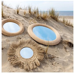 Lustro ścienne z rattanową ramą ø 109,5 cm Piedre – Light &amp; Living