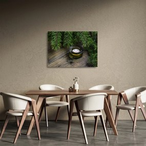 Obraz na szkle - świeca bożonarodzeniowa (70x50 cm)