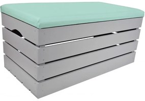 Pufa kufer skrzynia drewniana sosnowa siedzisko 80cm malowana szara