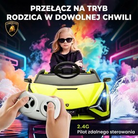 HOMCOM Elektryczny samochodzik dla dzieci, Lamborghini, 3-5 km/h, zdalne sterowanie, dla dzieci 3-5 lat, Zielony