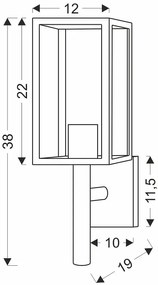 Czarny industrialny kinkiet ogrodowy - 5X D167 Z4-S19