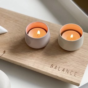 Brązowy ceramiczny świecznik LIGHT POWDER