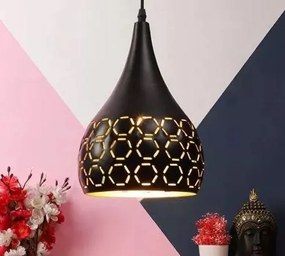 Lampa sufitowa metalowa z kloszem wiszącym AT34-3SZ-Czarna