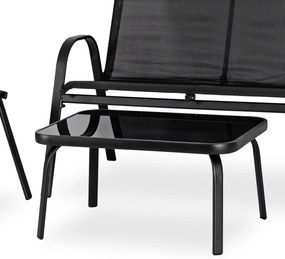 Mały zestaw mebli ogrodowych ze stolikiem Minnesota, czarny