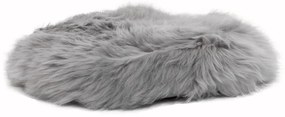 Szara poduszka na krzesło ze skóry owczej Native Natural Round, ⌀ 40 cm