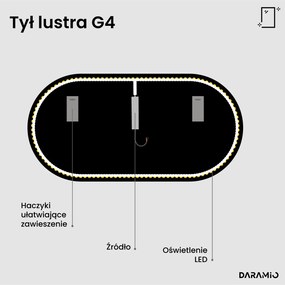 Nietypowe lustro łazienkowe z oświetleniem LED G4