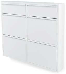 Biała metalowa uchylna szafka na buty 98x86x15 cm Billy – Spinder Design