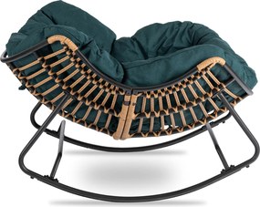 Fotel Bujany Wypoczynkowy ELTON na Płozach Zielony Nowoczesny