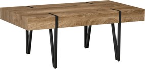 HOMCOM stolik kawowy w stylu przemysłowym z naturalnym drewnem i metalową konstrukcją czarny + brąz idealny do salonu | Aosom PL