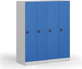 Szafka ubraniowa S1 obniżona, 2-drzwiowa, 1500 x 600 x 500 mm, demontaż, zamek RFID, drzwi beżowe