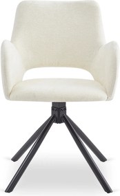 Krzesło Tapicerowane FLAV Kremowe Nowoczesne