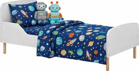 Białe łóżko dziecięce z materacem 90x180 cm F0-L89