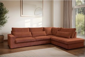 Narożnik w kształcie L SVEN, tkanina Poso, Miedziany, Prawy