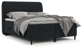 Czarne łóżko boxspring ze schowkiem 160x200 cm Melba – Maison de Rêve
