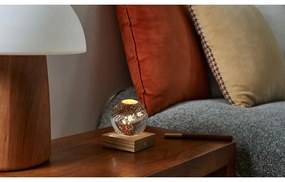 Ciemnobrązowa lampa stołowa ze ściemniaczem i szklanym kloszem (wys. 12 cm) Amber – Gingko