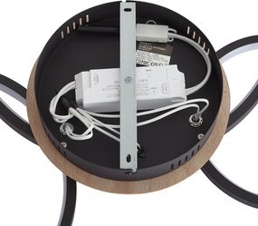 Nowoczesna lampa sufitowa drewniana z LED z 3-stopniową regulacją jasności 3-źródłowa - Rondas