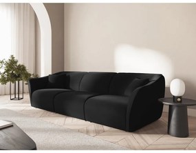 Czarna aksamitna sofa 292 cm Tokyo – Cosmopolitan Design