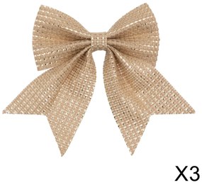 Kokarda jutowa ze złotą nitką, 12 x 13 cm, 3 sztuki