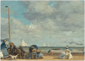 Obraz - Eugène Boudin, Beach  at Trouville, reprodukcje (70x50 cm)