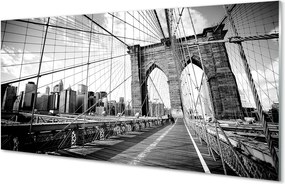 Panel szklany do Kuchni Most na Tle Wieżowców