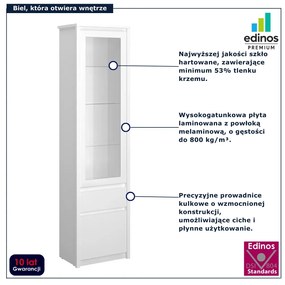 Biała wysoka witryna w stylu skandynawskim F2-S39