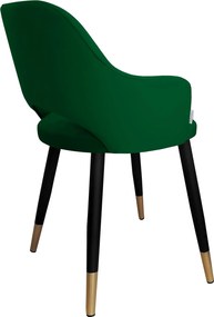 Krzesło Milano tkanina Welur noga metalowa : Kolor nogi - Czano-złota stożek, Kolor tkaniny - VELVET - MG25, Typ siedziska - Siedzisko stałe