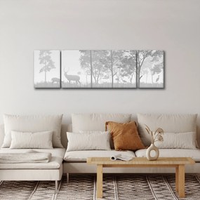Obraz - Łąka z jeleniami (170x50 cm)