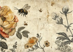 Obraz na szkle - Bee Meadow (70x50 cm)