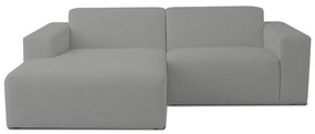 Szary narożnik z materiału bouclé (lewostronny) Roxy – Scandic