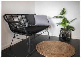 Czarna sofa ogrodowa ze sztucznego rattanu House Nordic Trieste
